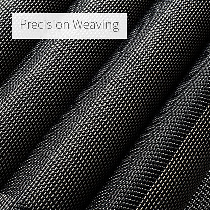 AHHFSMEI Placemats for Dining Table Set of 6 Woven Vinyl Plastic Place Mats Non-Slip Heat Insulation Stain Resistant Table Mats Washable Easy Clean Placemats (Black Corner)