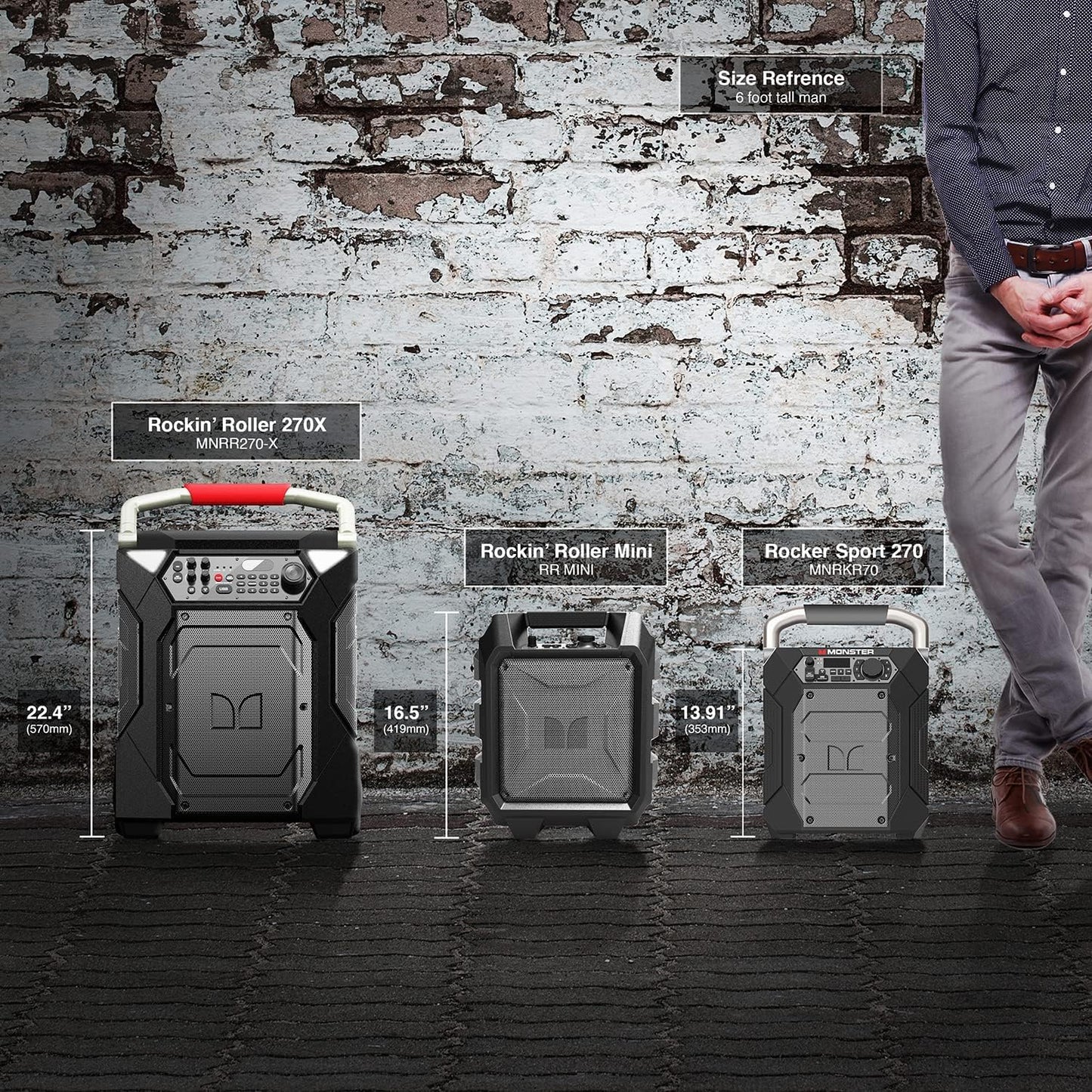 Monster Rockin’ Roller 270 Indoor/Outdoor Portable Bluetooth Speaker | up to 200W of 270 Degree Sound & up to 100 Hours of Playtime