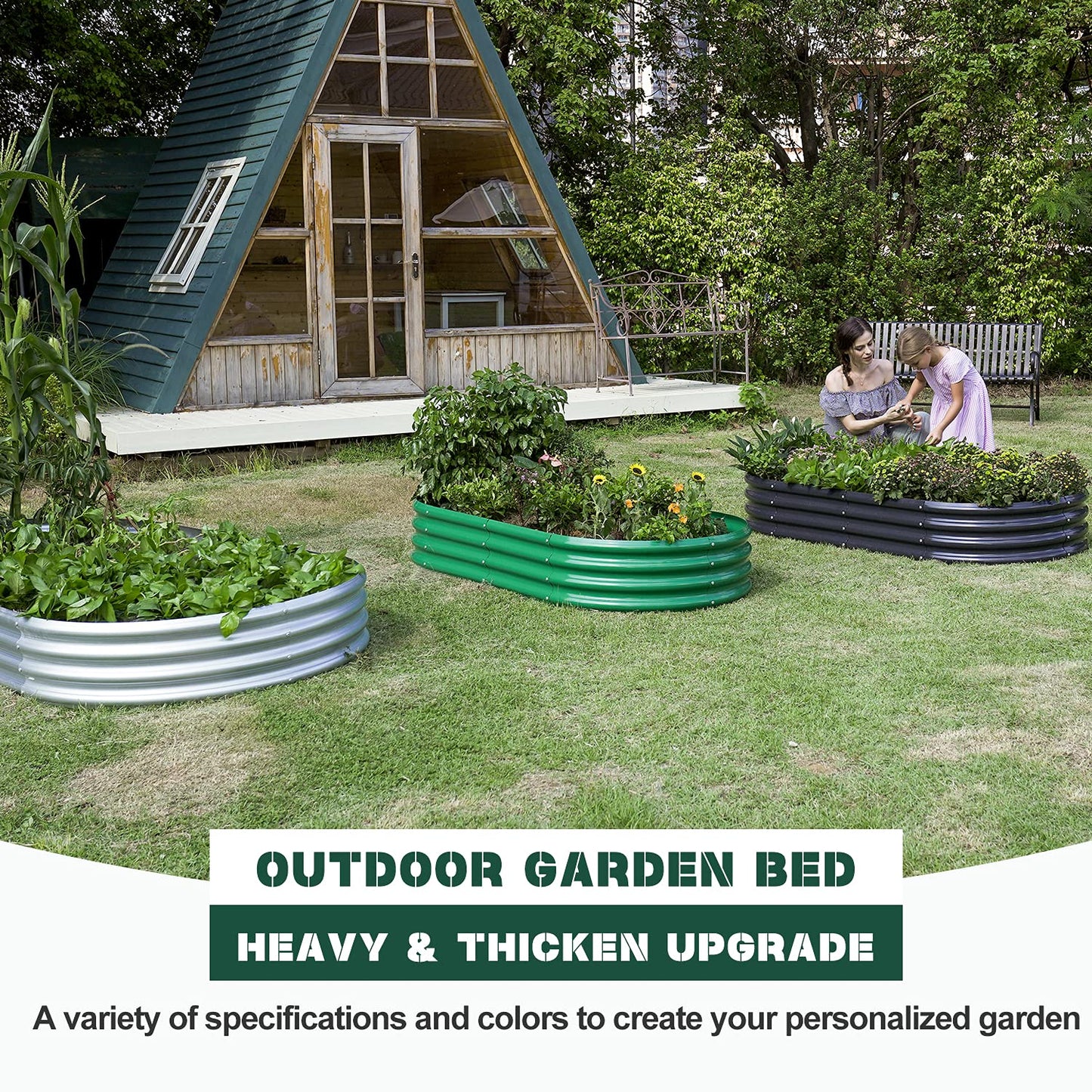 Land Guard 6ft Metal Raised Garden Bed，2 Pcs Galvanized Planter Raised Beds for Vegetables…………