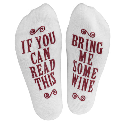 Haute Soiree If You Can Read This, Bring Me Some Wine Funny Socks for Women - One Size Fits All Gift for Wine Lovers