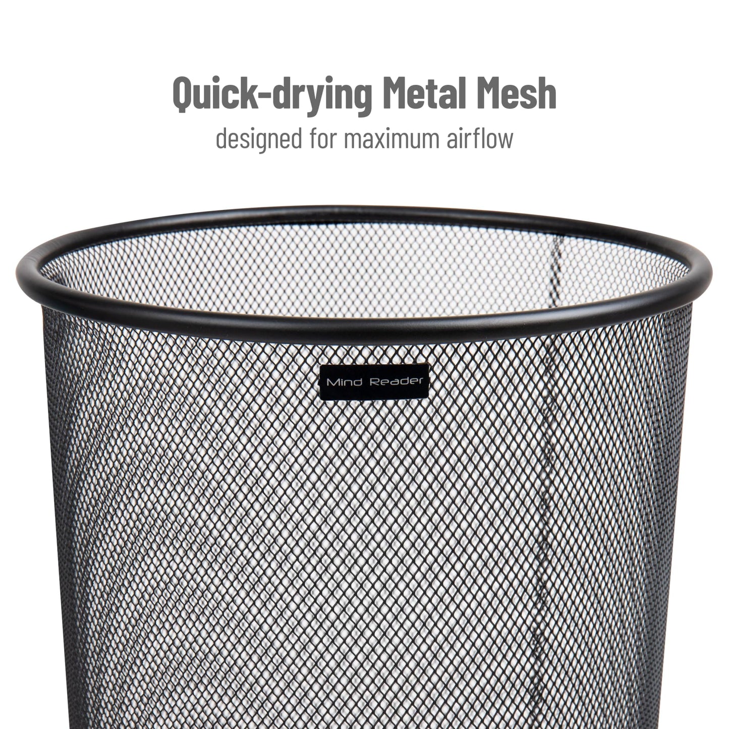 Mind Reader Umbrella Stand, Multi-Purpose Mesh Storage Stand, Organizer for Office and Entryway, Metal Mesh, Black