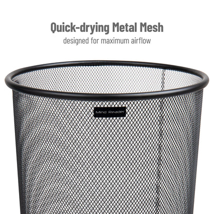 Mind Reader Umbrella Stand, Multi-Purpose Mesh Storage Stand, Organizer for Office and Entryway, Metal Mesh, Black