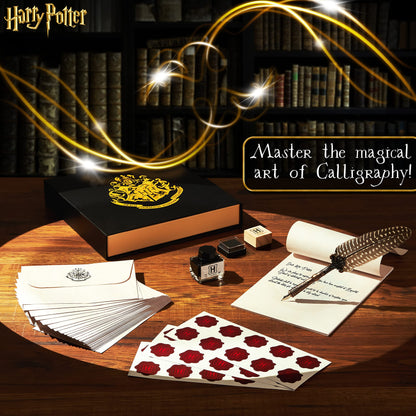 Harry Potter Calligraphy Set With Feather Quill Pen Ink A5 Paper Envelopes Stamp Stickers Fun Writing Kit Gifts for Kids