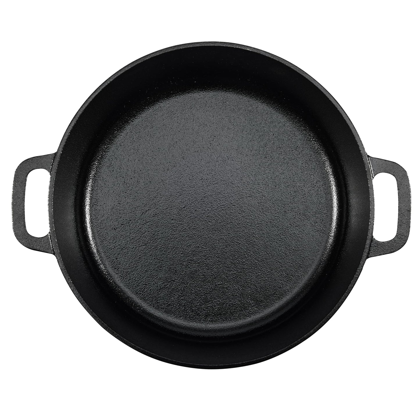 Amazon Basics Round Pre-Seasoned Cast Iron Dutch Oven Pot with Lid and Dual Handles, Heavy-Duty & Large, 7-Quart, Black