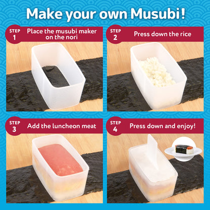 IMPRESA Musubi Maker Kit - 2 Pack - Non-Stick Sushi Press Mold for Handmade Rolls, Kimbap, Onigiri, Sekirei, and Hawaiian Musubi - BPA Free and Non-Toxic - Sushi Making Kit