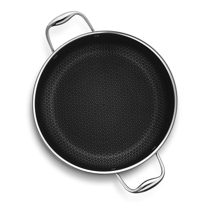 HexClad Hybrid Nonstick 8-Quart Stockpot with Tempered Glass Lid, Stay-Cool Handles, Dishwasher-Friendly, Oven-Safe Up to 900°F, Induction Ready, Compatible with All Cooktops