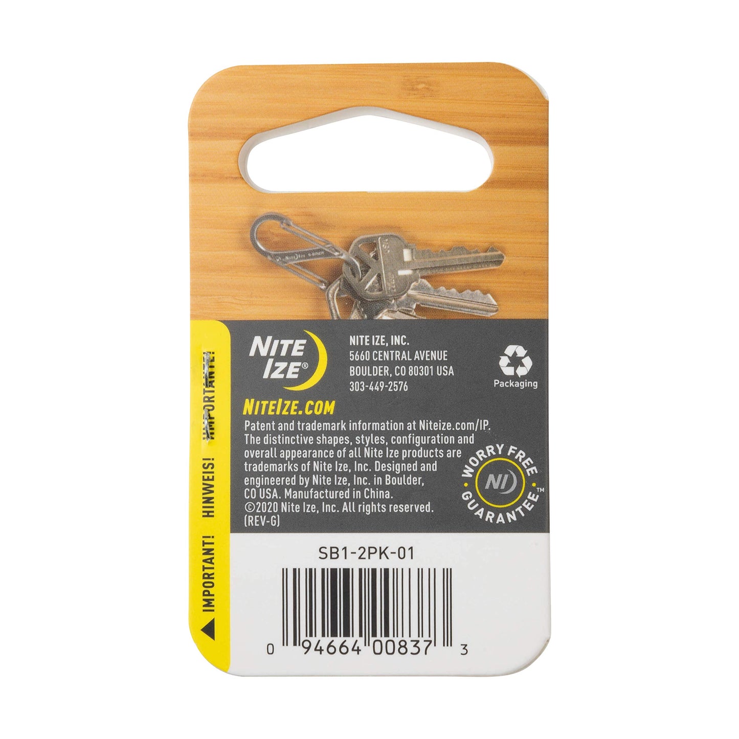 Nite Ize S-Biner Dual Carabiner Stainless Steel, Size 1, Black, 2 count (Pack of 1)