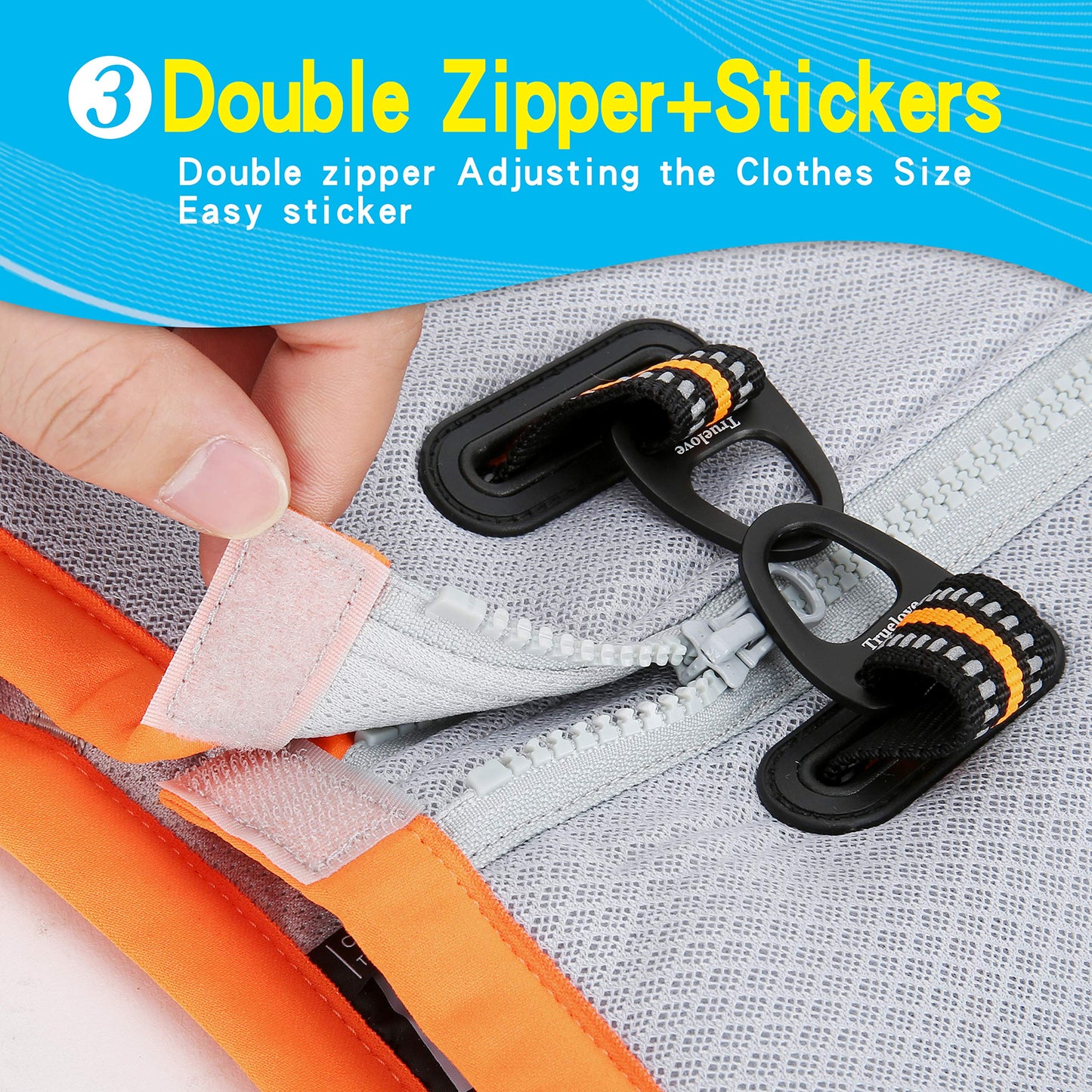 JUXZH Truelove Dog Cooling Vest Harness Cooler Jacket with Adjustable Zipper for Outdoor Hunting Training and Camping