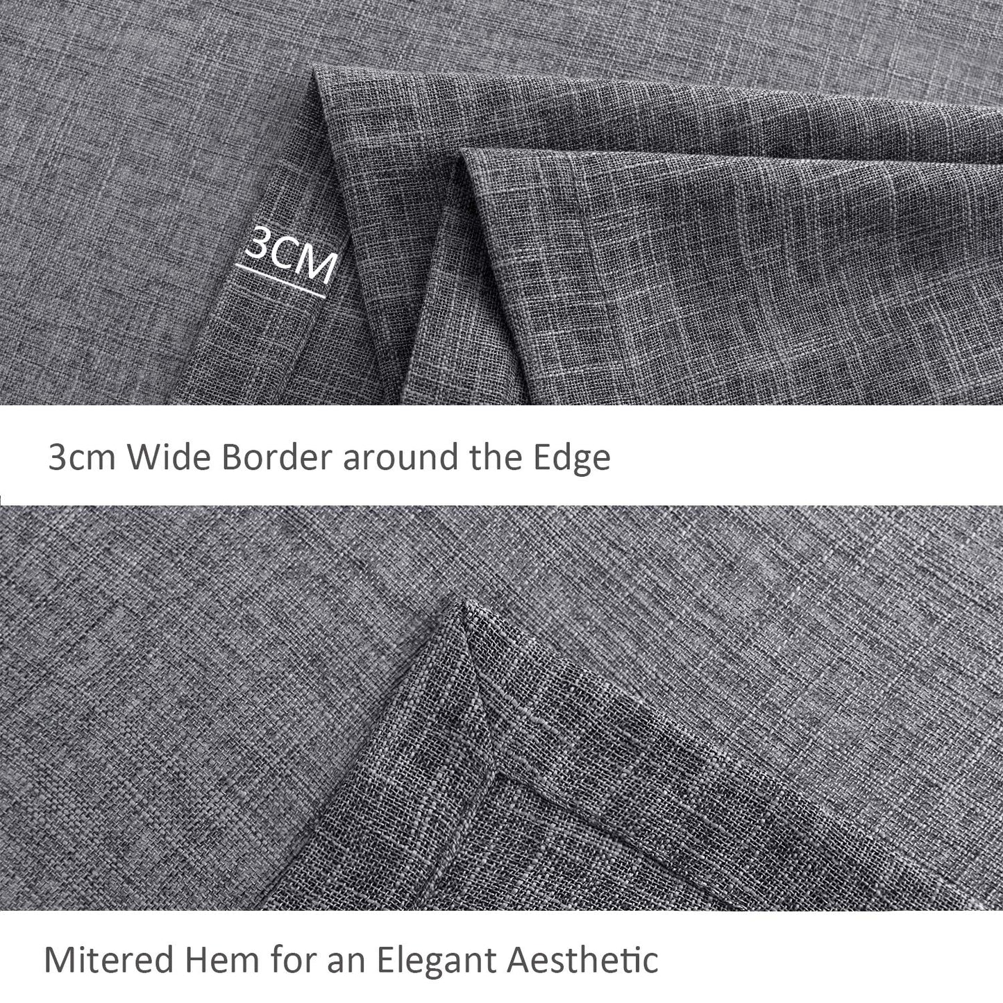 maxmill Flaxy Faux Linen Tablecloth with 2-Tone Slubby Texture Wrinkle Free Anti-Shrink Soft Table Cloth for Kitchen Dining Tabletop for Outdoor and Indoor Use Rectangle 60 x 84 Inch Charcoal