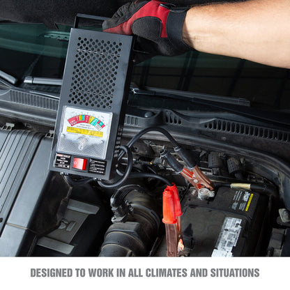 OEMTOOLS 24338 Battery Load Tester, Battery Tester 12V Automotive, Easy-to-Read Car Battery Tester, Heavy Duty Clamps, Shock Resistant Meter, Housed in Sturdy Steel Case