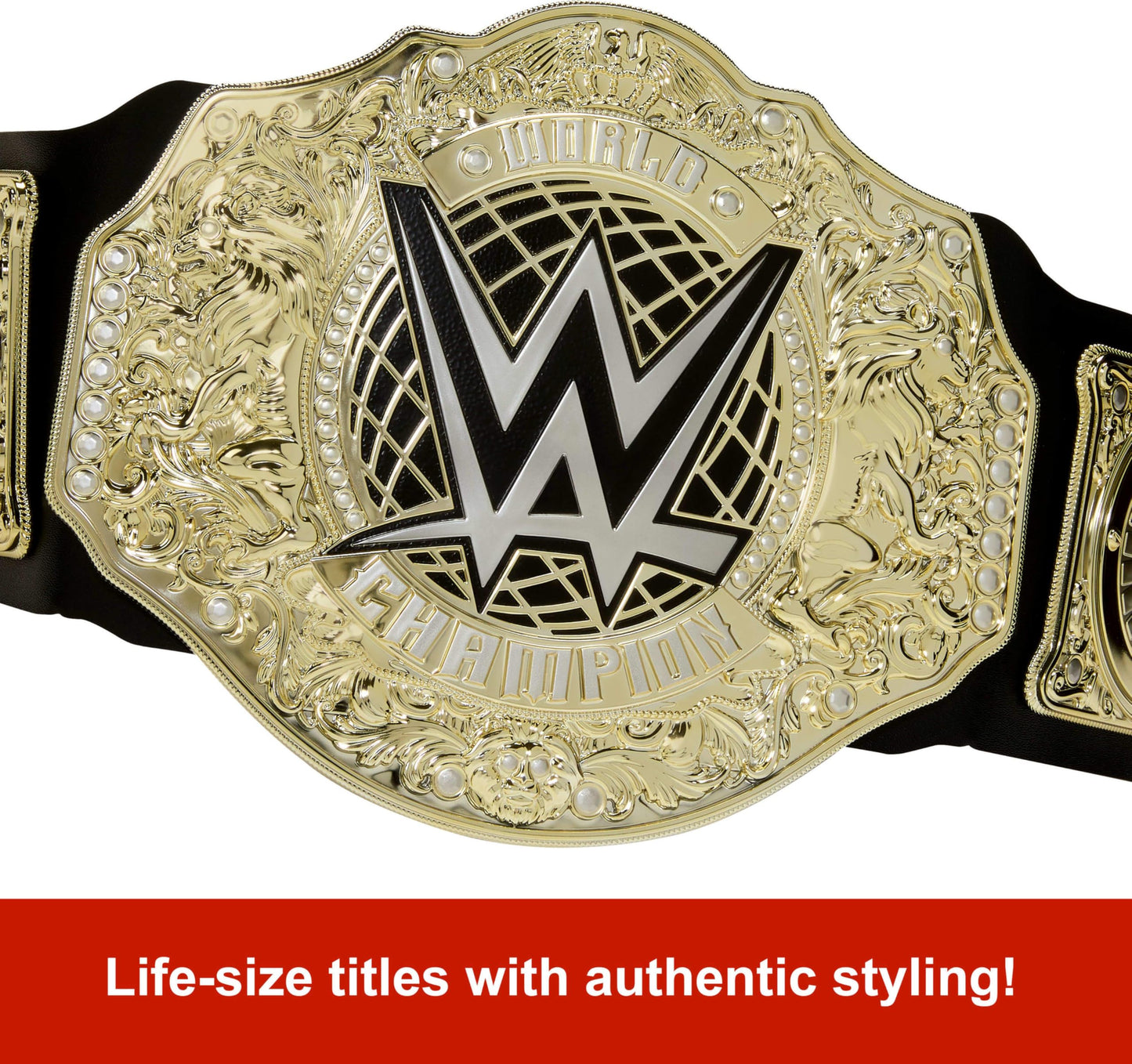 Mattel WWE Championship Title, World Heavyweight Championship Role-Play & Costume Piece, Leather-Like Belt 3+ Feet with One-Time Adjustment
