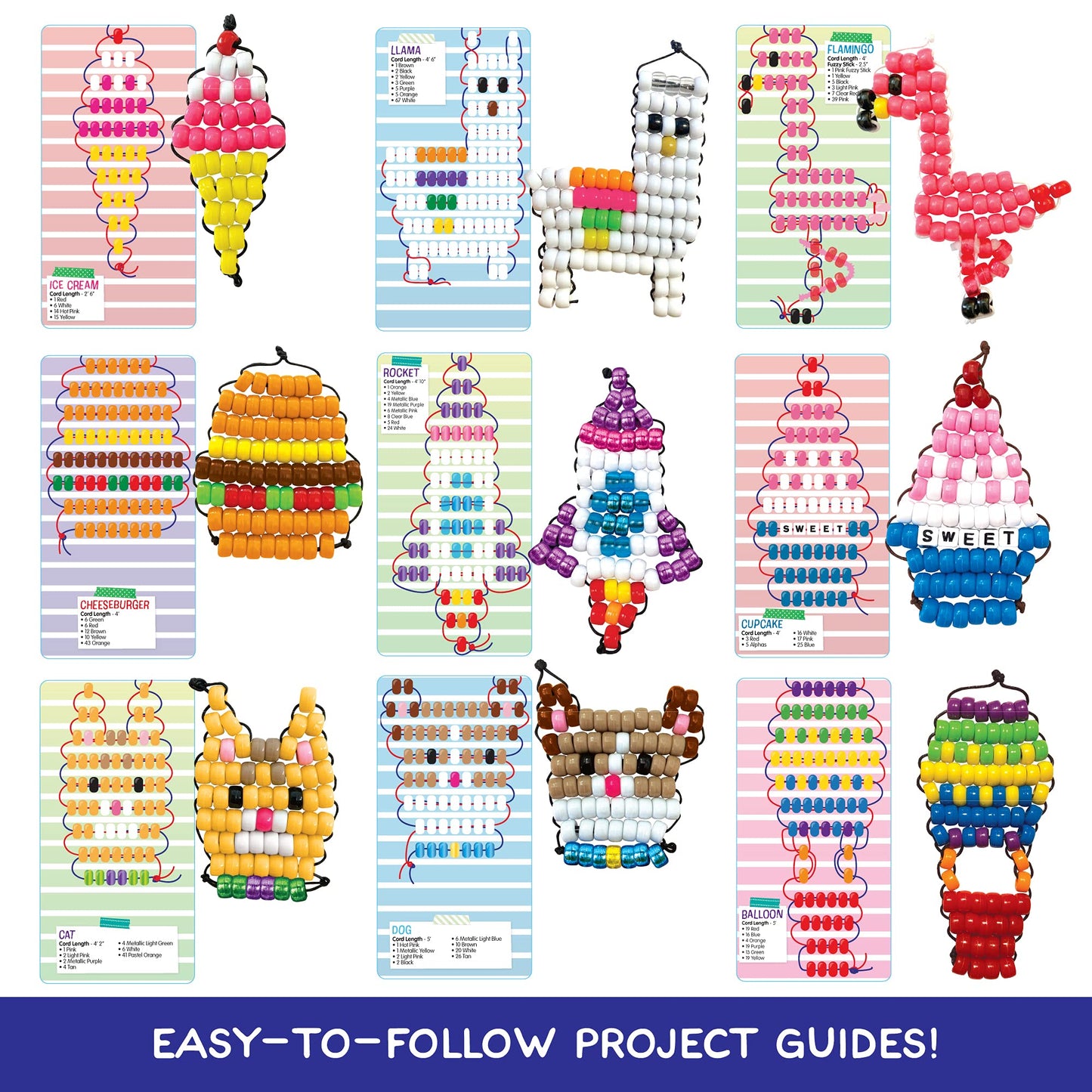 Made By Me Ultimate Bead Pets by Horizon Group USA, Bead Pets Crafts for Kids, Includes Over 1400 Beads, Cording, Keychains & Carabiner Clips, Design Templates, Storage Cases & More