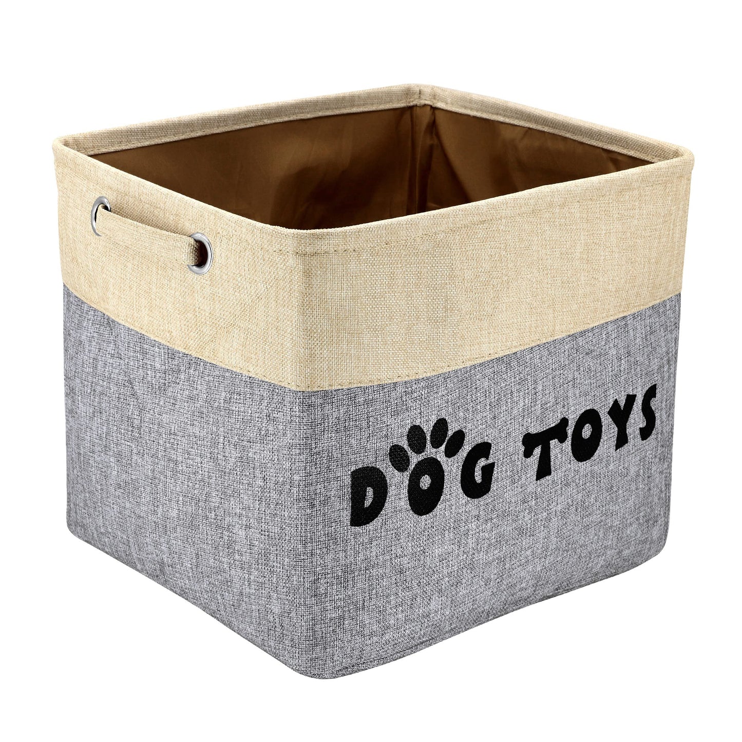 PET ARTIST Large Dog Toy Basket Bin - Rectangular Storage Box Chest Organizer for Dog Toys,Coats,Clothing,Apparel & Accessories & Blanket,Gray,15"x13"x12"