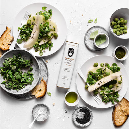 P.J. KABOS 2024/25 Harvest, High Phenolic (450+mg/kg), Premium Greek Extra Virgin Olive Oil, Kosher, Greece, Cold Extracted, 16.9 oz Tin, Koroneiki, "Family Reserve - Medium"