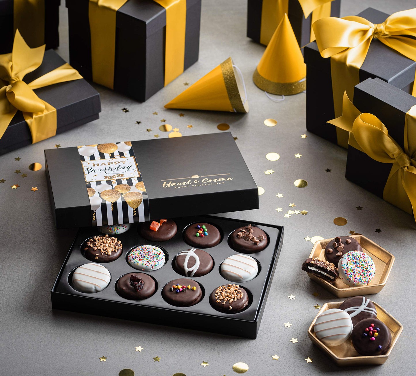 Happy Birthday Cookies - Birthday Cookie Gift Basket - Gourmet Food Gifting for Him/Her (Large, Assorted Flavors)