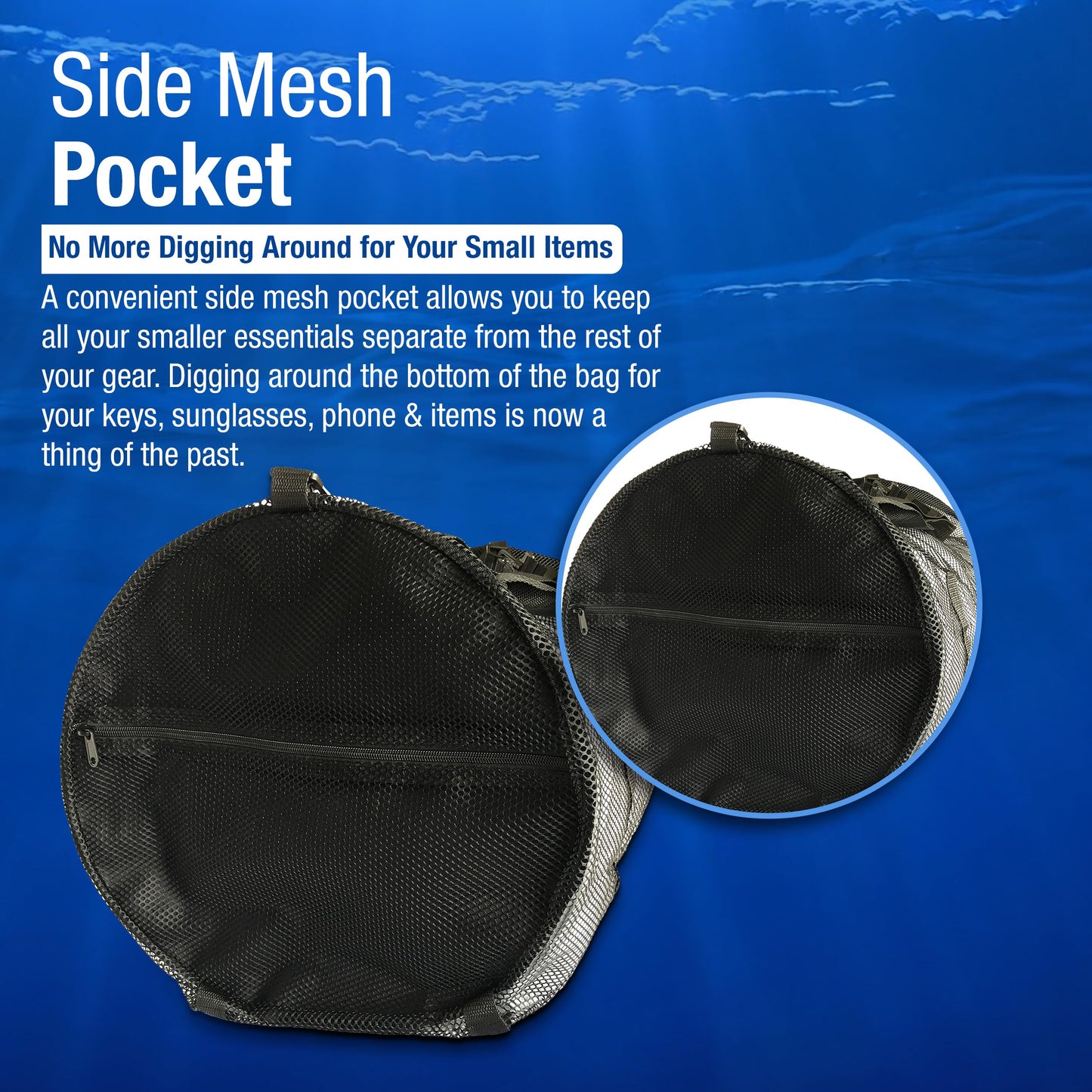 Kraken Aquatics Mesh Duffle Bag with Shoulder Strap | Large Dive Bag for Scuba Diving Gear, Snorkeling, Freediving, Spearfishing, Swimming & Beach | Heavy-Duty Mesh Duffel Bag for Quick Drying | XL