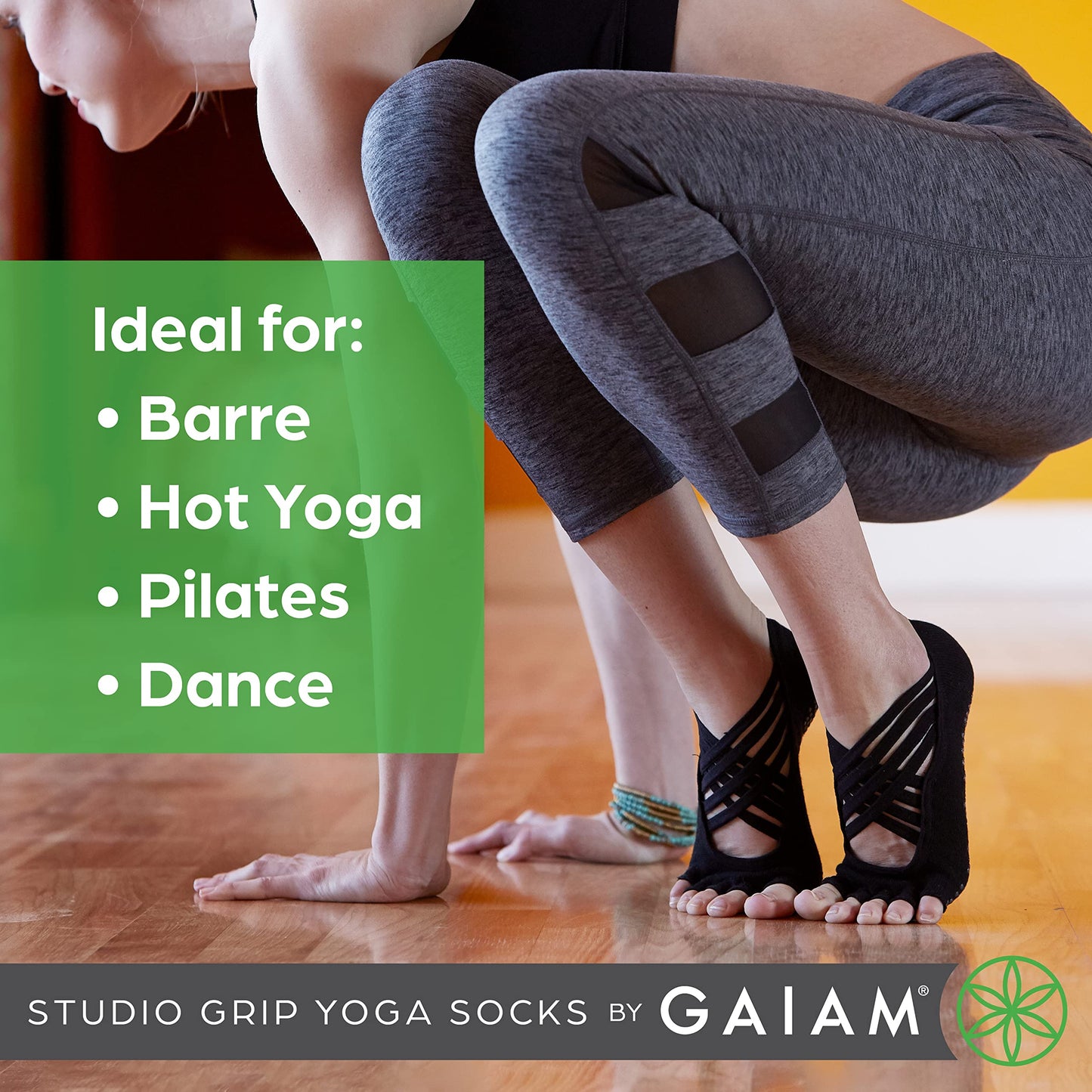 Gaiam Women's Standard, Black/Grey (Studio), Small-Medium