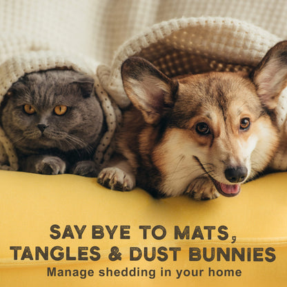 Pawradise Deshedding Dog Brush - Double-Sided Pet Hair Remover for Cats & Dogs - Yellow Undercoat Grooming Rake for Shedding and Dematting