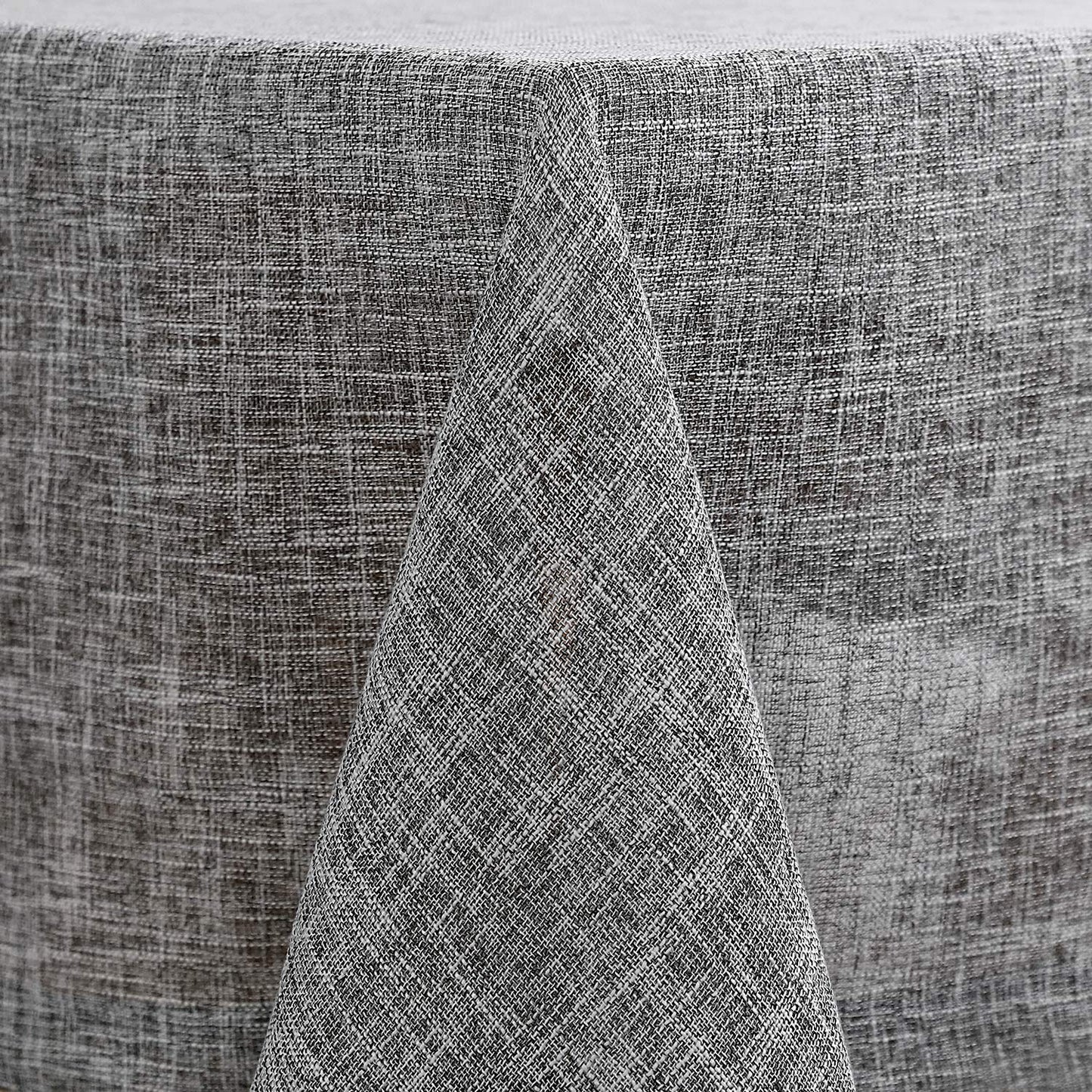 maxmill Flaxy Faux Linen Table Cloth with 2-Tone Slubby Texture Wrinkle Free Anti-Shrink Soft Tablecloth for Kitchen Dining Tabletop Outdoor and Indoor Use Rectangle 60 x 104 Inch Light Gray