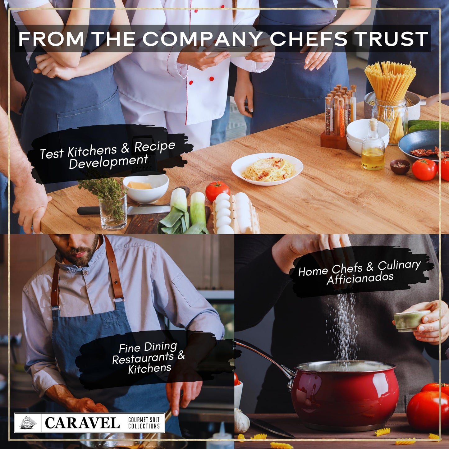 Natural Sea Salt Sampler Set, Pure Finishing with a Rich Taste, Gourmet Cooking Gift and Variety Pack from Around The World, 0.5 oz x Bundle of 6 Imported Salts - Caravel Gourmet