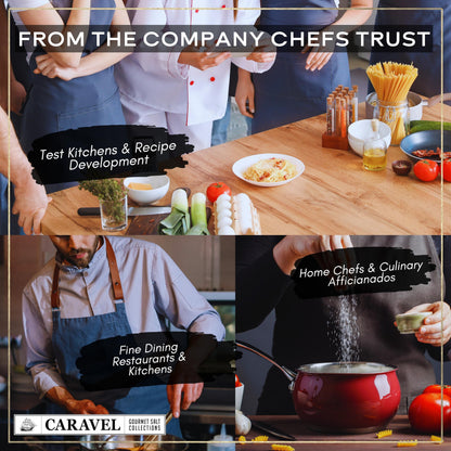 Natural Sea Salt Sampler Set, Pure Finishing with a Rich Taste, Gourmet Cooking Gift and Variety Pack from Around The World, 0.5 oz x Bundle of 6 Imported Salts - Caravel Gourmet