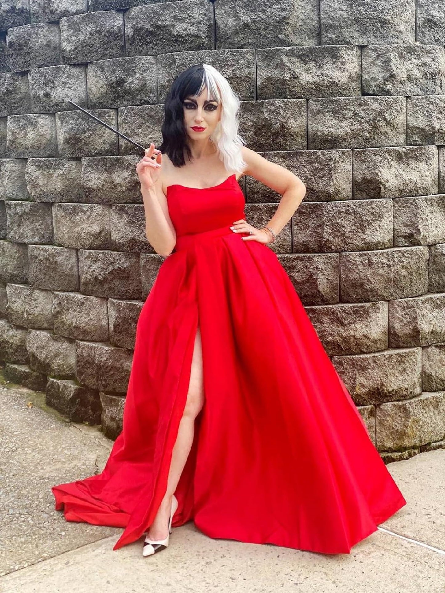 MllesReve Womens Long Strapless Satin Prom Dress Sleeveless Slit Evening Ball Gown with Pockets Burgundy Size 6