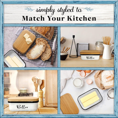Home Acre Designs Butter Dish with Lid for Farmhouse Home Decor, Kitchen Collection