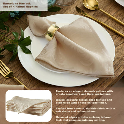 Newbridge Barcelona Luxury Damask Fabric Tablecloth, 70” Extra Wide x 90” Rectangle, Golden Beige, 100% Polyester, No Iron, Soil Resistant Dining Room, Party and Banquet Table Cover