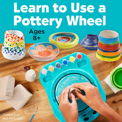 Faber-Castell Pottery Studio - Complete Pottery Wheel and Painting Kit for Beginners, 3 lbs of Sculpting Clay and Tools (Ages 8+)