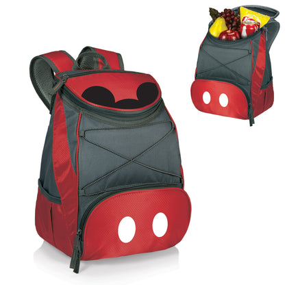 PICNIC TIME Disney Mickey Mouse Backpack Cooler, Insulated Leakproof Soft Cooler Backpack, Waterproof Beach Lunch Bag, Portable Hiking Backpack Ice Chest, Picnic & Travel Bag (Red with Gray Accents)