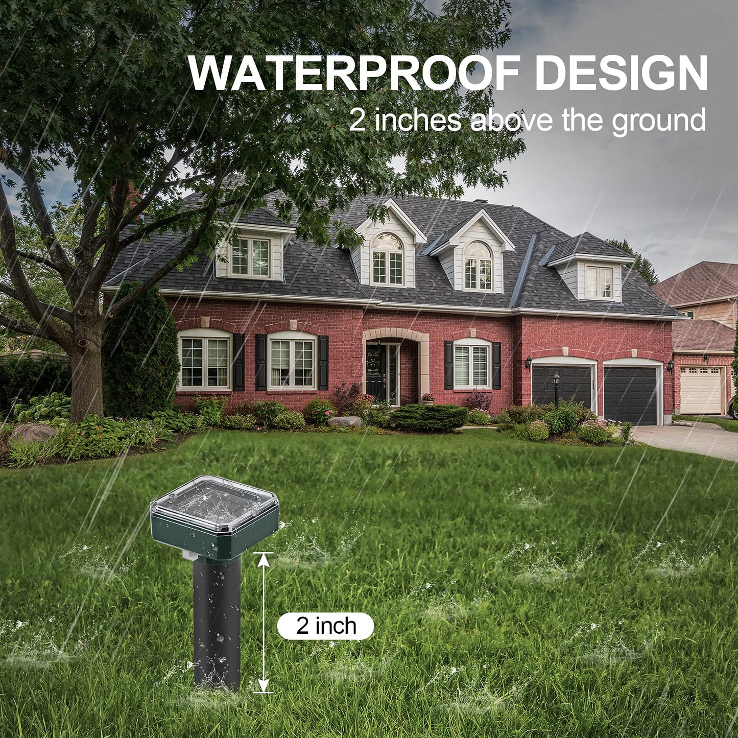 Mole Repellent Solar Powered 4 Pack,Snake Vole Repellent Outdoor, Gopher Repeller Ultrasonic Solar Powered for Lawn Garden Waterproof, Sonic Mole Spikes,Get Rid of Moles Groundhog Chipmunk Repellent