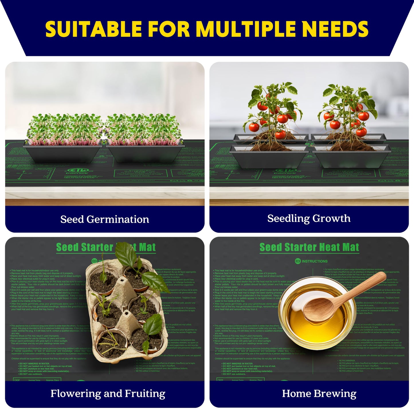 iPower Seedling Heat Mat Upgraded Technology, 48" X 20" Waterproof Durable Germination Station Heating Mat, Warm Hydroponic Pad for Indoor Home Gardening Seed Starter