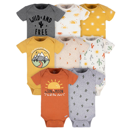 Gerber Baby 8-Pack Short Sleeve Onesies Bodysuits, Southwest, 3-6 Months