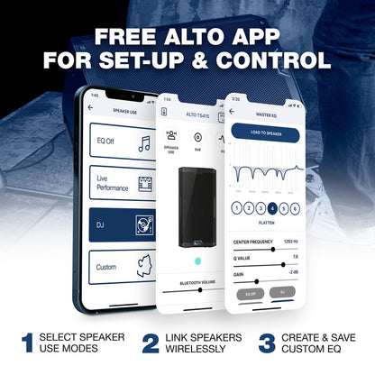 ALTO TS415 2500W 15" Powered PA Speaker with 3 Channel Mixer, Bluetooth Streaming, Wireless Loudspeaker Linking, DSP and ALTO App