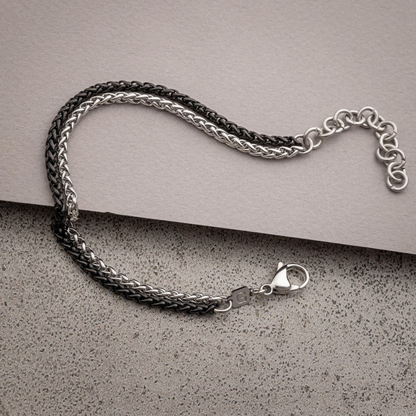 Galis Mens Bracelet - 7" Stainless Steel for Men, Non Tarnish Silver Plated Rope Chain Bracelets with Lobster Claw Clasp, To My Man Bracelets, Stylish Gifts for Dad, Husband, Boyfriend