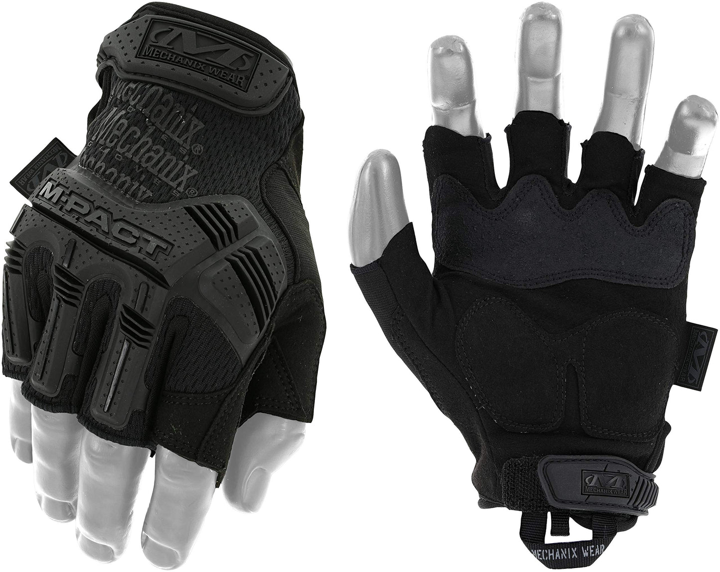 Mechanix Wear M-Pact Fingerless Tactical Impact Resistant Gloves - Impact Protection & Vibration Absorption - Heavy Duty - Machine Washable - Large - Covert Black