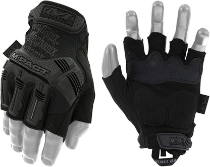 Mechanix Wear M-Pact Fingerless Tactical Impact Resistant Gloves - Impact Protection & Vibration Absorption - Heavy Duty - Machine Washable - Large - Covert Black