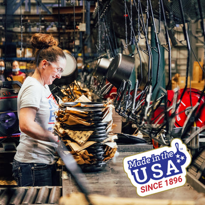 Lodge 10 Quart Pre-Seasoned Cast Iron Camp Dutch Oven with Lid - Dual Handles - Use in the Oven, on the Stove, on the Grill or over the Campfire - Black