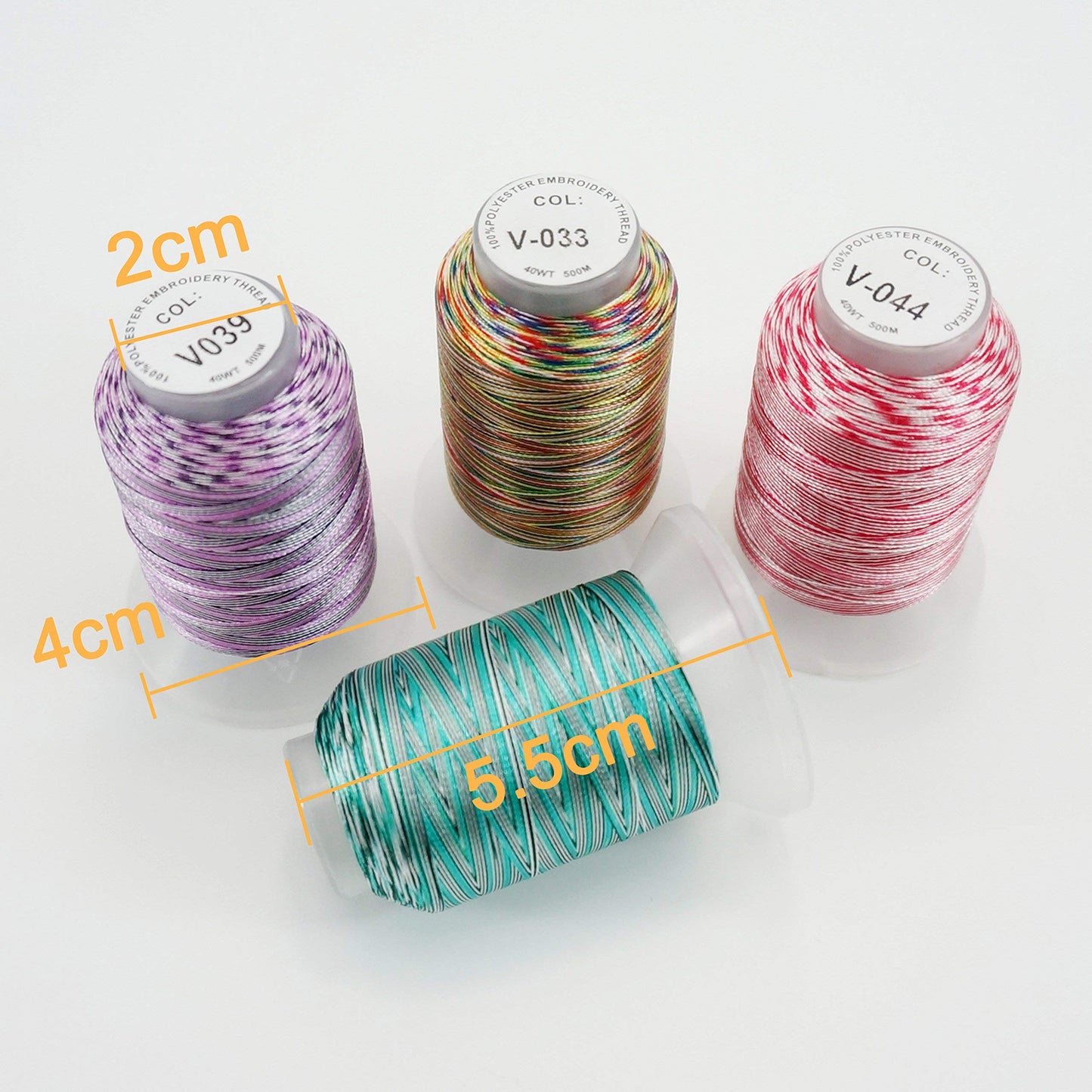 New brothread 25 Colors Variegated Polyester Embroidery Machine Thread Kit 500M (550Y) Compatible with Brother Janome Babylock Singer Pfaff Bernina Husqvaran Embroidery and Sewing Machines