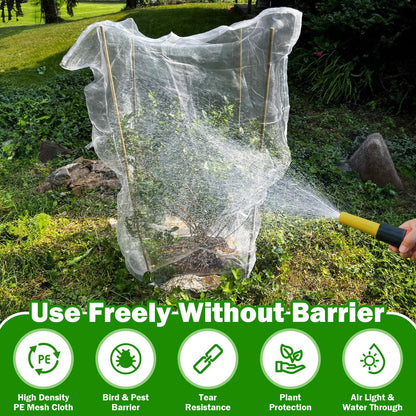 4 Pack Garden Mesh Netting for Plants 2.6x3.3ft - 3.3x4.9ft Insect Bird Netting Pest Barrier Bag with Drawstring 2 Size Fruits Tree Blueberry Bush Netting Cover Bag Protection for Vegetables Tomato
