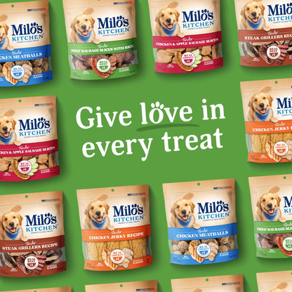 Milo's Kitchen Homestyle Dog Treats, Beef Sausage Slices, 10 Ounce, High Protein, No Artificial Flavors