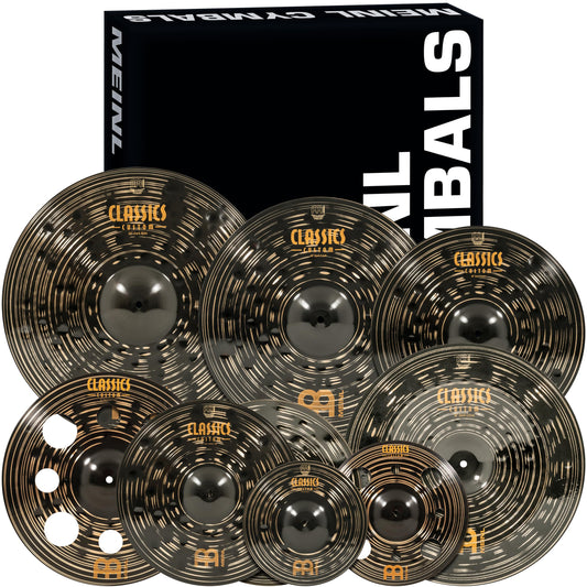 Meinl Cymbals Classics Custom Dark Expanded Box Set for Drums, 8-pc 10/12/14/16/16/18/18/20-inch, Made in Germany (CCD-ES1)