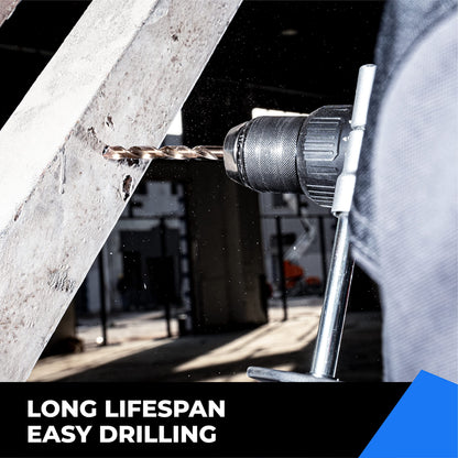 AMOOLO Cobalt Drill Bit Set 23Pcs (1/16"-3/8"), M35 High Speed Steel Metal Drill Bits Jobber Length for Hardened Metal, Stainless Steel, Cast Iron, Plastic and Wood