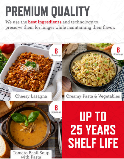 ReadyWise Emergency Food Supply - 18 Servings Favorites Box, Survival Food Kit with Freeze Dried Prepper Food & Dehydrated Meals, Camping Essentials for Backpacking & Hiking, up to 25 Year Shelf Life