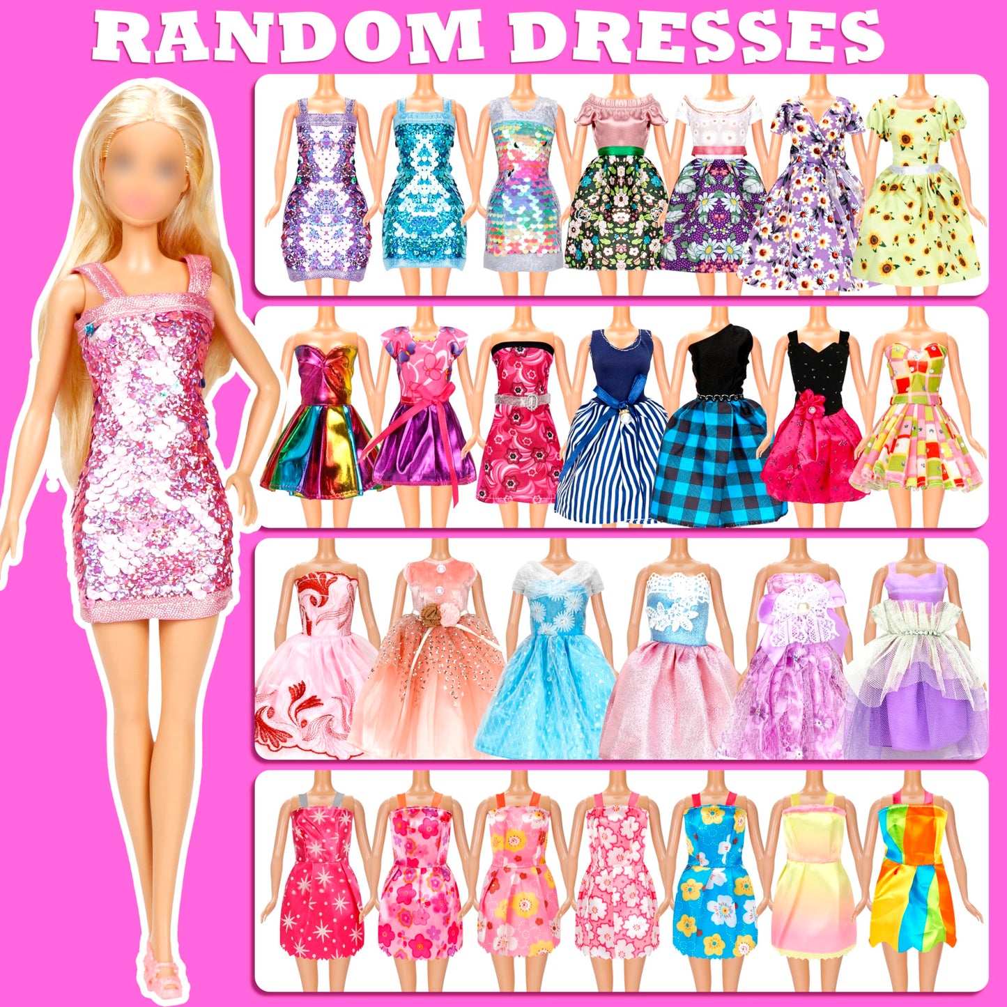 71 Pcs Doll Clothes and Accessories, 5 Wedding Gowns 9 Fashion Dresses 3 Tops 3 Pants 3 Bikini Swimsuits 20 Shoes for 11.5 inch Doll Christmas Stocking Stuffers Girls Gift Age 5-7 8-10