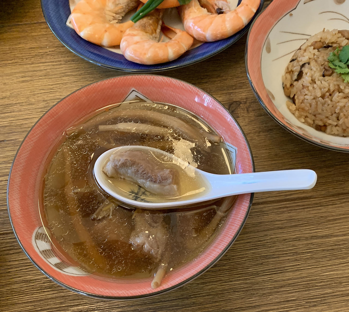 JapanBargain 2323x4, Set of 4 Asian Japanese Chinese Wonton Soba Rice Pho Ramen Noodle Soup Spoons, White/Blue