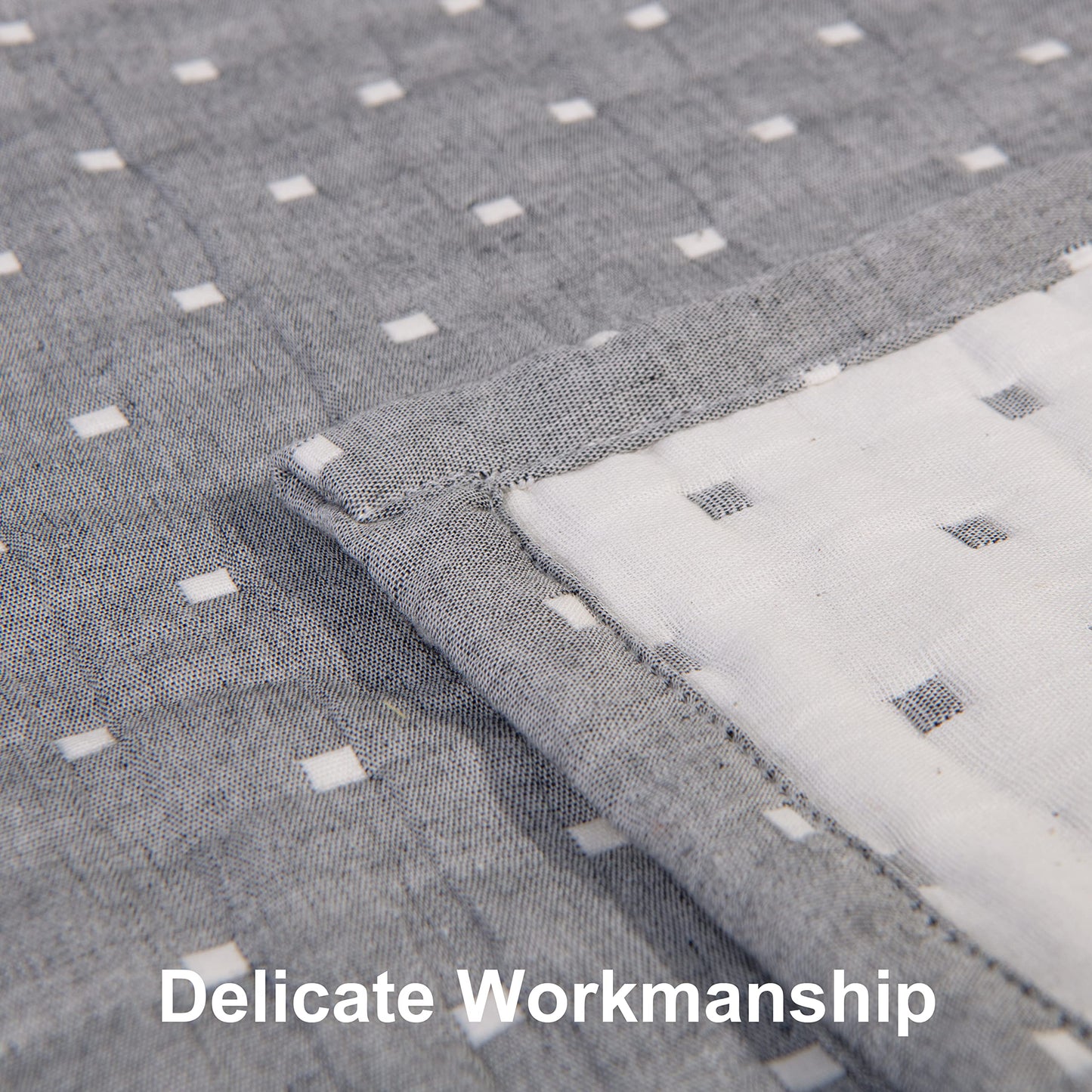 NTBAY 3 Layer Toddler Blanket, Muslin Cotton Jacquard Bed Blankets, Lightweight Thermal Baby Blanket, Super Soft and Warm Crib Blanket for All Seasons, Decoration Gift, 45"x60", Grey Dot