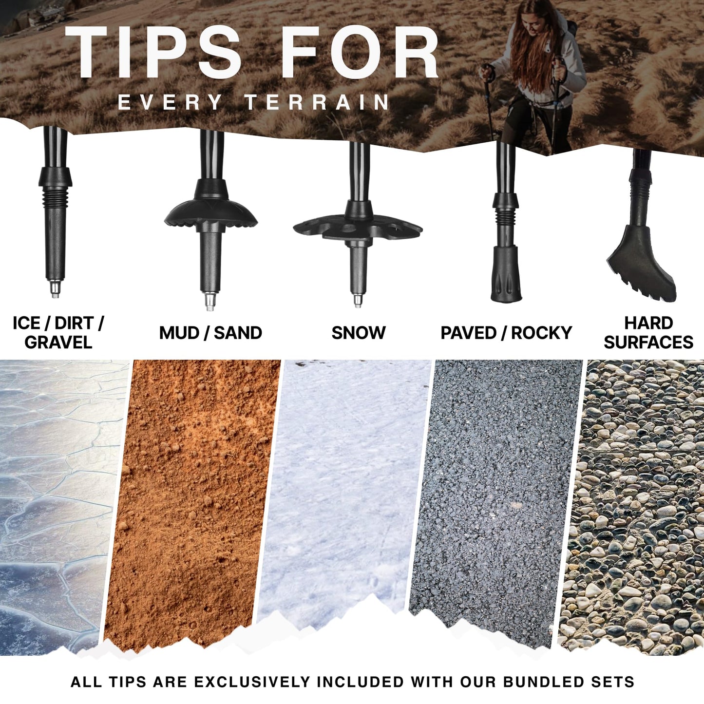 Montem Ultra Strong Trekking, Walking, and Hiking Poles - One Pair (2 Poles) - Collapsible, Lightweight, Quick Locking, Weather-Resistant and Ultra Durable (Black (EVA Foam Grip))