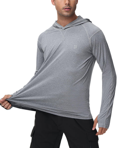 Roadbox UPF 50+ Fishing Shirts for Men Long Sleeve UV Sun Protection Hoodie Outdoor Hiking Shirts