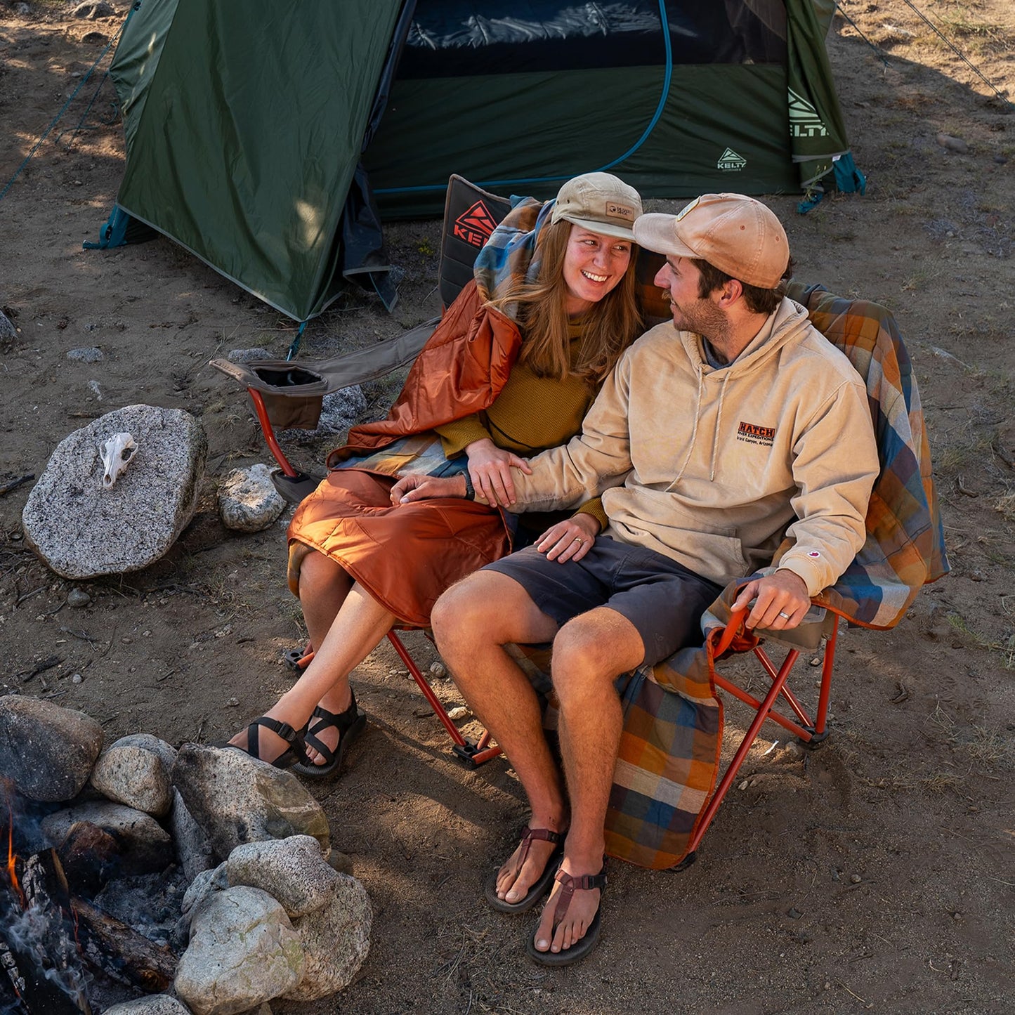 Kelty Loveseat 2-Person Oversized Camping Chair – Folding Heavy Duty Double Camp Seat for Soccer Games, Backyard, Tailgating and Beach Days (Dark Shadow/Navy)